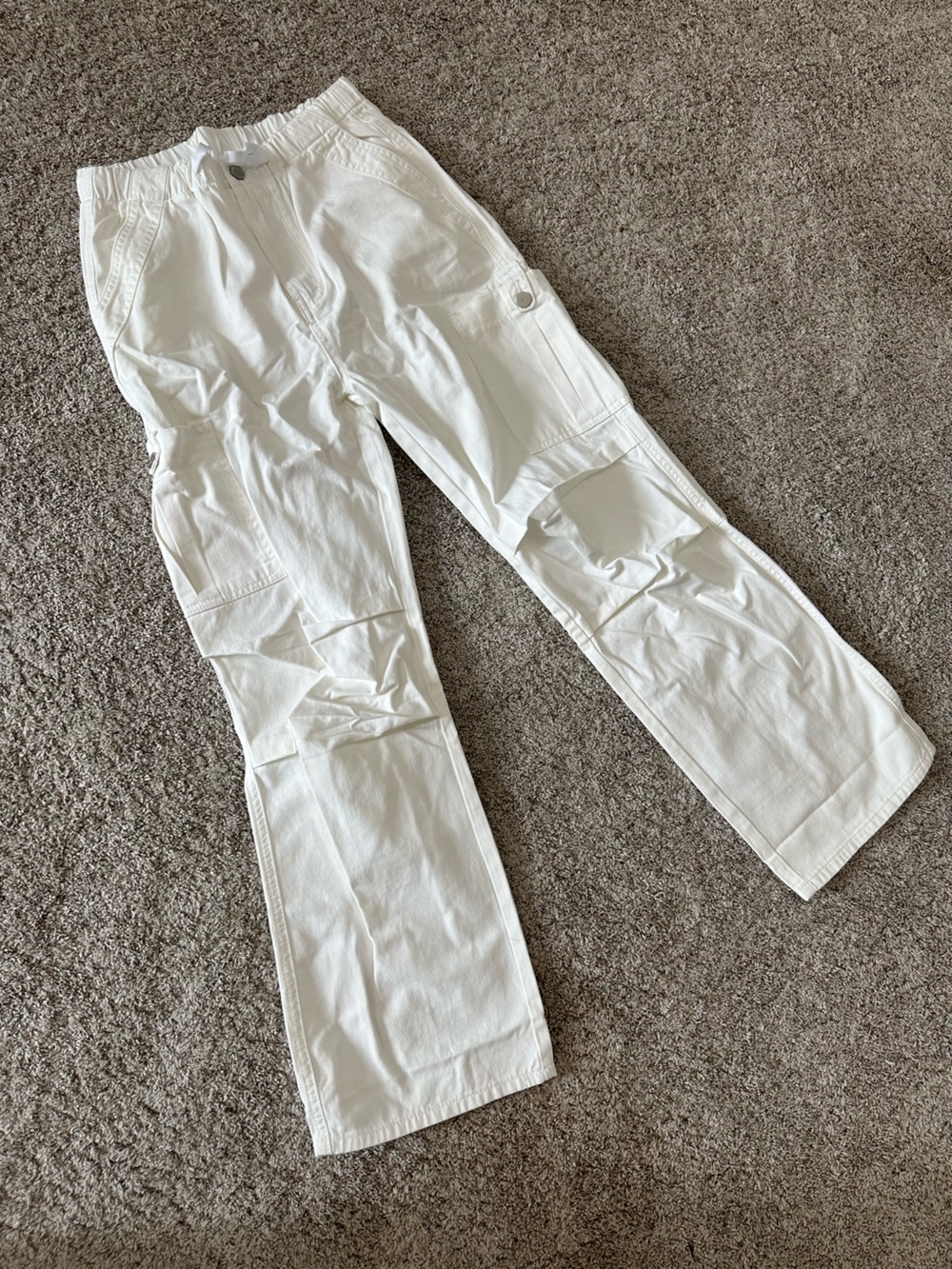 Cider White Straight-Leg Cargo Trousers